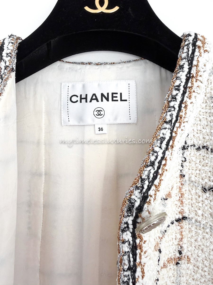 CHANEL 17S Fantasy Tweed 'Robot' Jacket White 36 - Timeless Luxuries