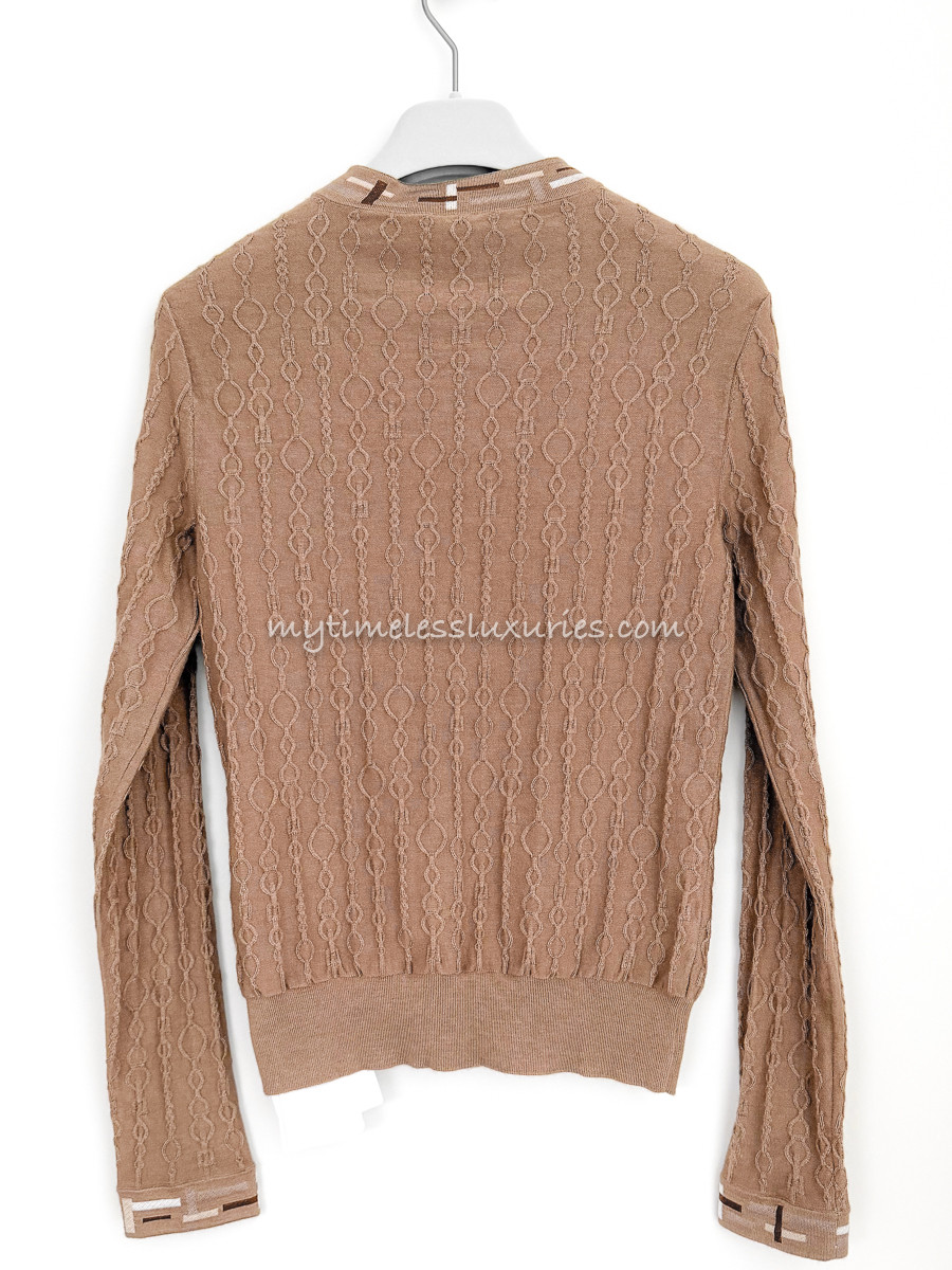 極美品◎HERMES ツイルレーヌニット サーキット カシミアシルク 34 HERMES Cashmere/ Silk Knit Pullover 34 *New - Timeless Luxuries