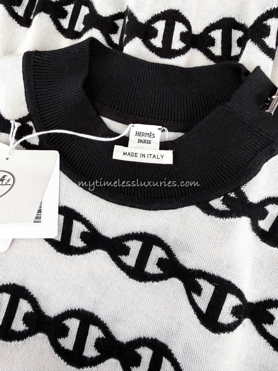 HERMES Chaine d'Ancre Cashmere/ Silk Knit Sweater 36 *New