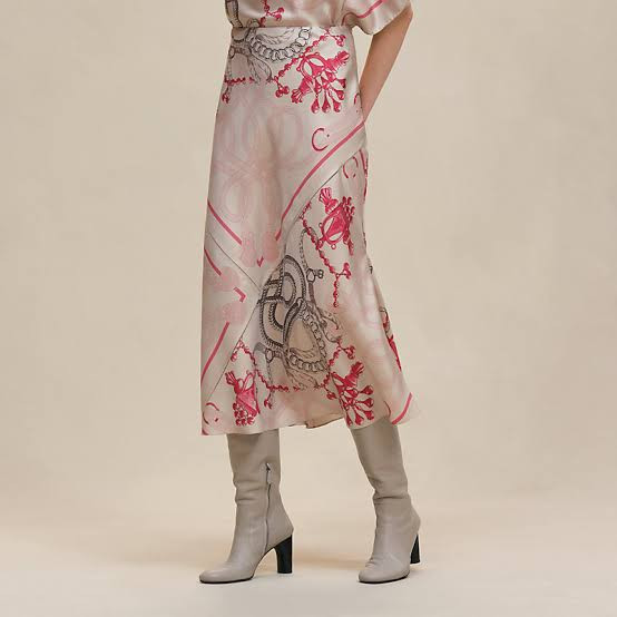 HERMES 2025 FW 'Palefroi Remix' Flowy Slanted Skirt 34 *New
