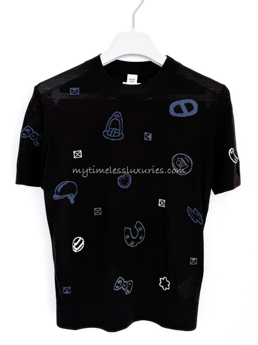 HERMES 2025 FW 'Candy Libris' Short Sleeve Sweater *New - Timeless