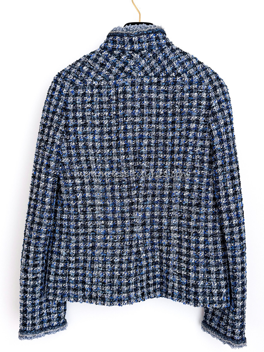 CHANEL 20P Blue Fantasy Tweed Jacket 36 - Timeless Luxuries