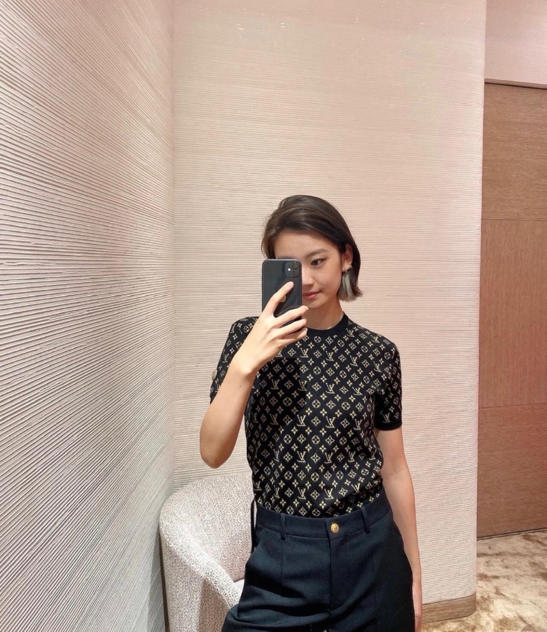 LOUIS VUITTON Monogram Jacquard Knit Top XS - Timeless Luxuries