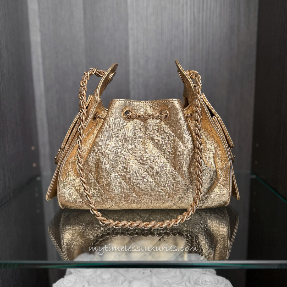 CHANEL Mini 25 Bag Gold Caviar Gold Hw *New - Timeless Luxuries
