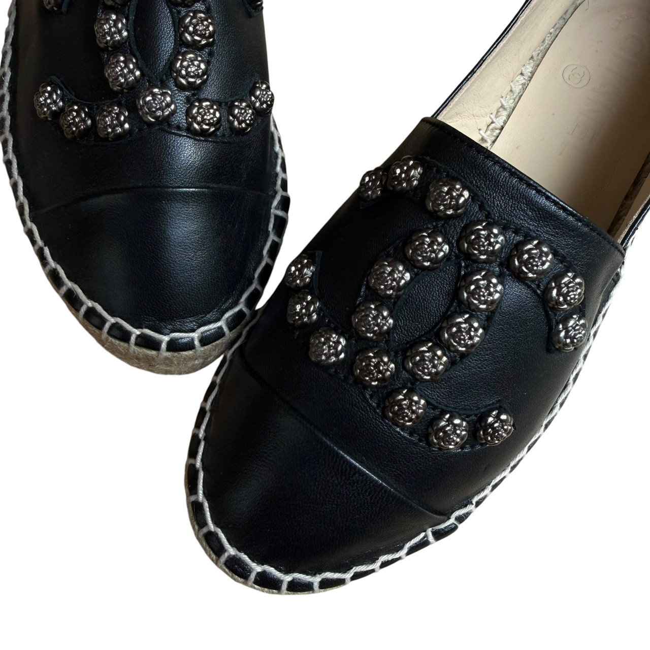 CHANEL Camélia CC Logo Espadrille 36 Black *New - Timeless Luxuries