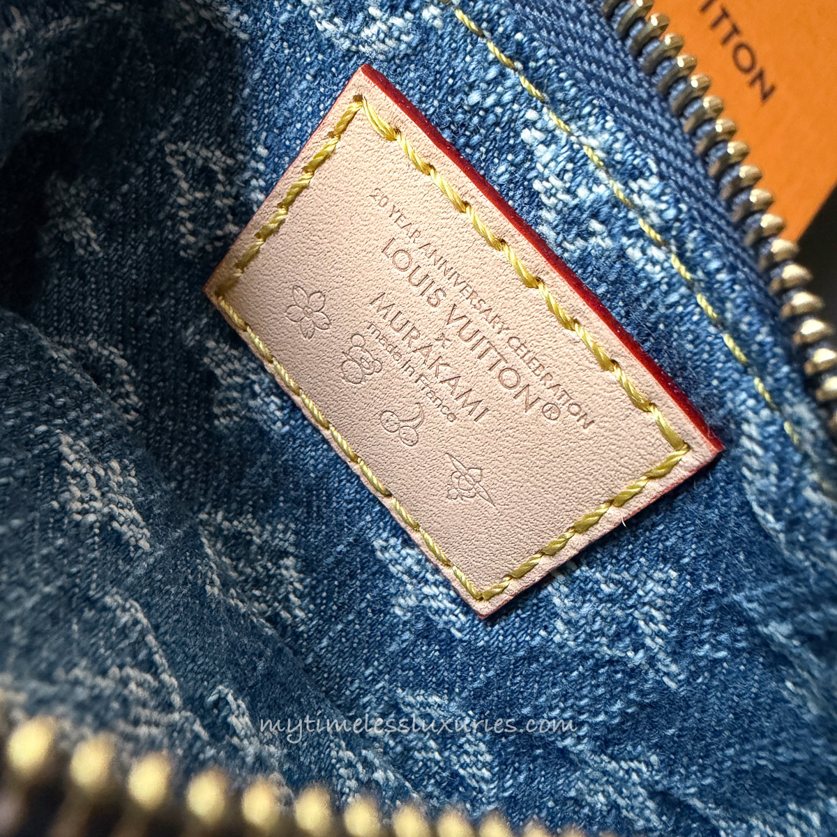 LOUIS VUITTON LV x TM Cerises Denim Pochette Cles Key Pouch