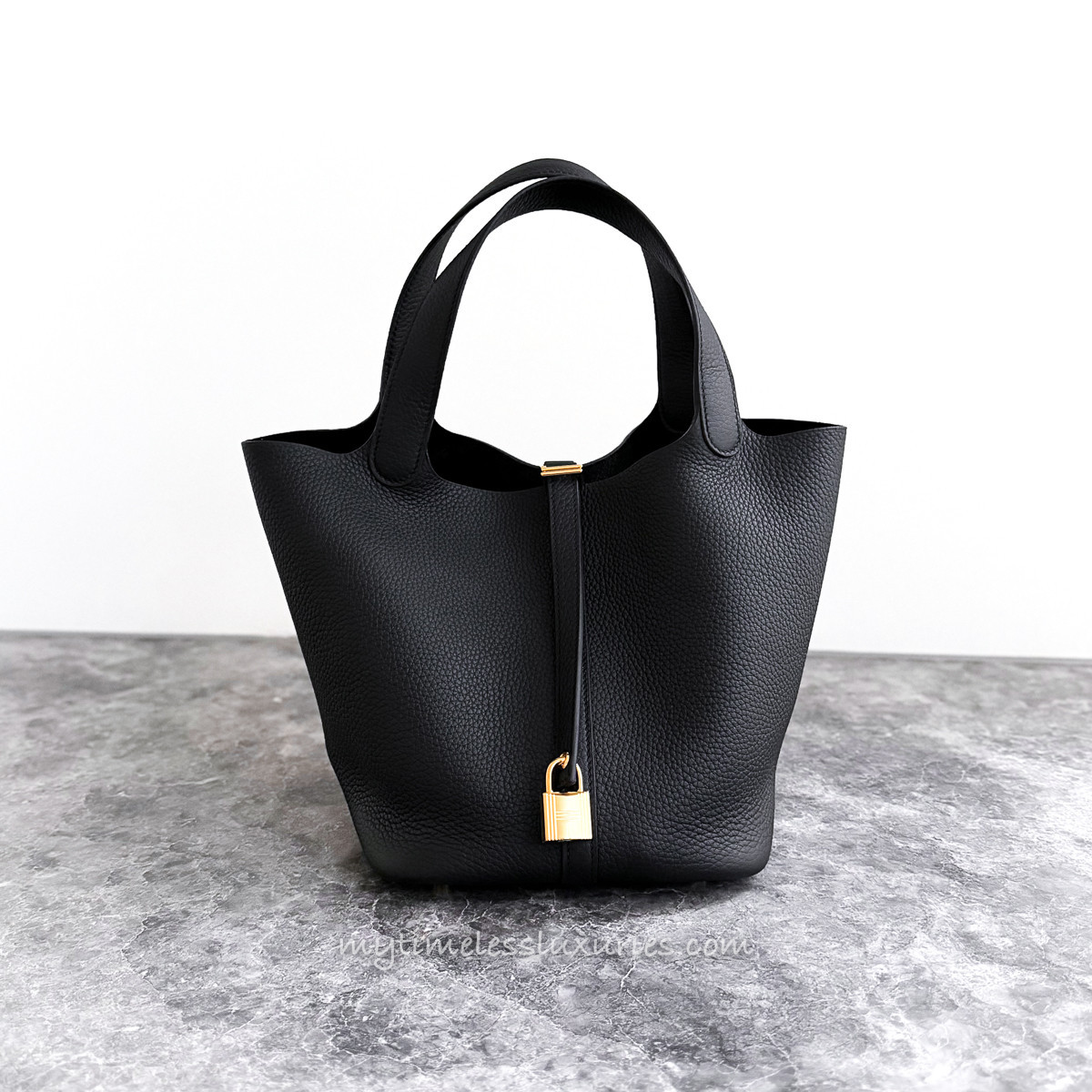 HERMES Picotin Lock 22 Noir Clemence GHW K *New - Timeless Luxuries