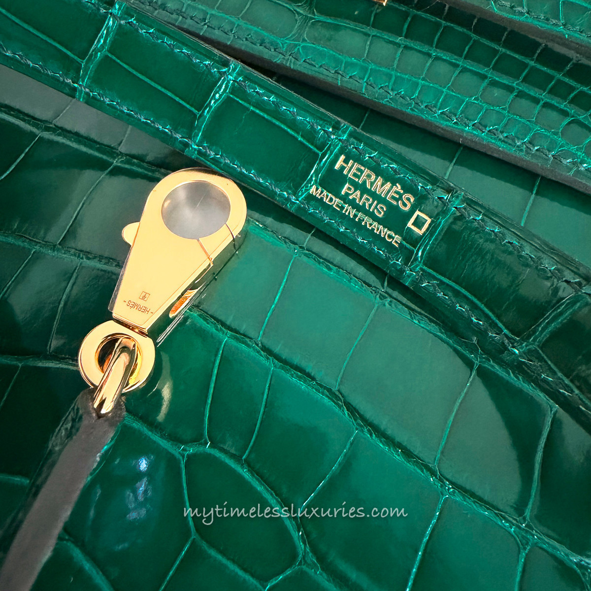 HERMES Kelly 25 HSS Special Order Vert Emeraude Alligator GHW W