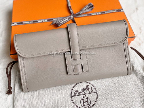 HERMES Jige Elan 29 Clutch Argile Swift - Timeless Luxuries