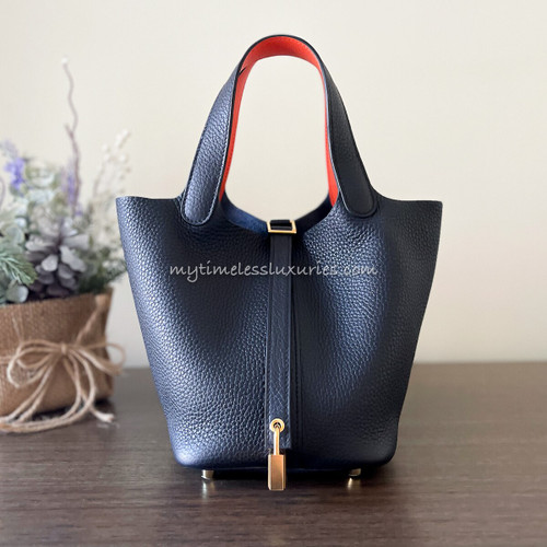 HERMES 2021 Picotin Lock 18 Bleu Pale Clemence GHW *New - Timeless Luxuries