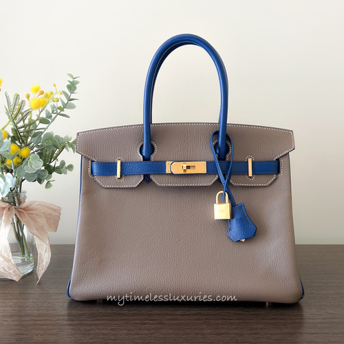 HERMES Birkin 30 Bleu Nuit Togo Rose Gold Hw D/ 2019 - Timeless Luxuries