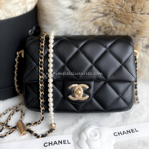 CHANEL 21A Black Calfskin 'Perfect Fit' Mini Vanity Case - Timeless Luxuries