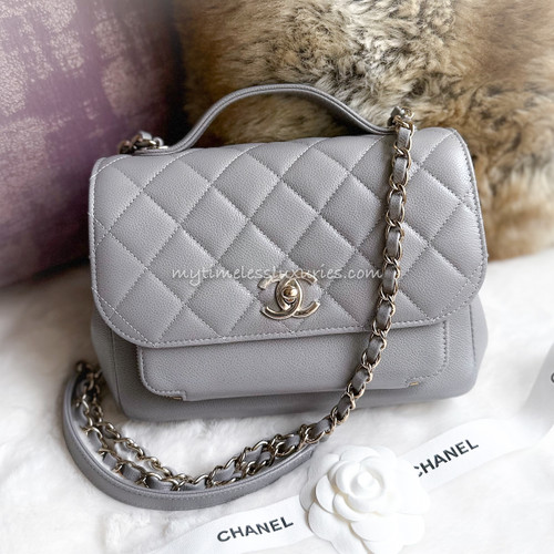 CHANEL 21A Lt Grey Caviar Small Classic Flap LGHW *New - Timeless Luxuries