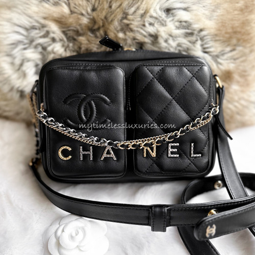 Chanel 22P Silver Gold Quilted Denim Wallet on Chain 19 Flap WOC S126C –  Bagriculture