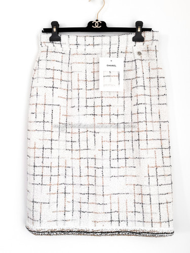 CHANEL 17S Fantasy Tweed 'Robot' Skirt White *New