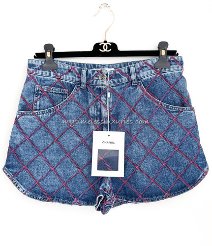 CHANEL 22M Coco Beach Denim Shorts 40 *New