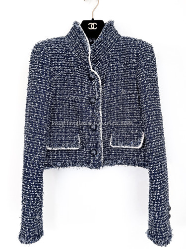 CHANEL 15P Blue Fantasy Tweed Jacket 38
