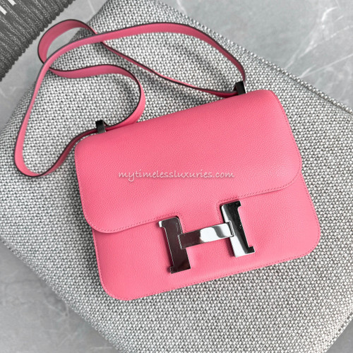 HERMES Constance 24 Rose Azalee Evercolor PHW