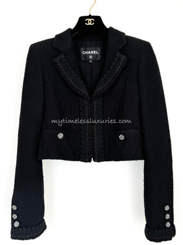 CHANEL 22C Runway Little Black Jacket 34