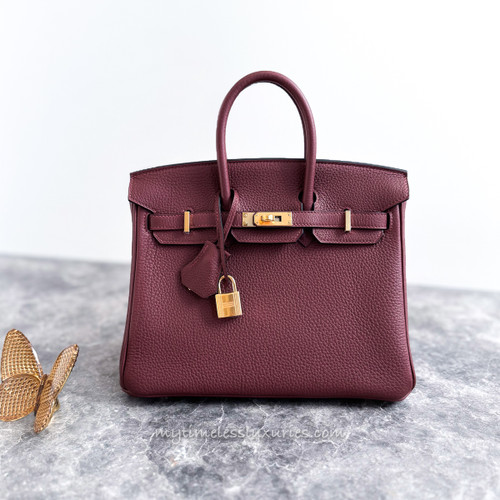 HERMES Birkin 25 Rouge H Togo GHW W