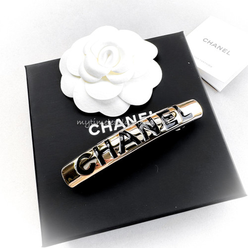 CHANEL 25C Logo Letter Hair Barrette Clip *New