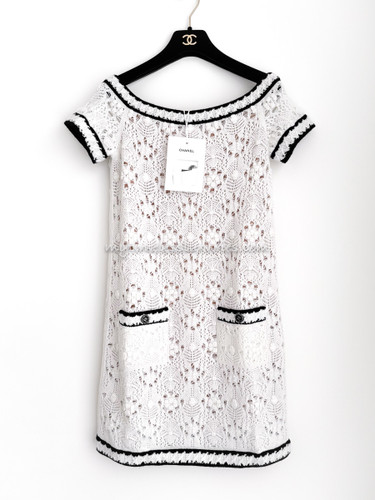 CHANEL 22C Off Shoulder Knit Dress 34 *New