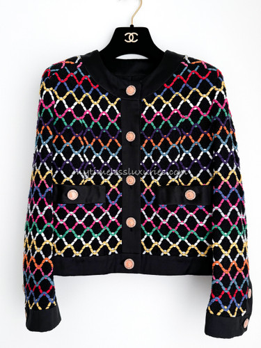 CHANEL 22S Runway Tweed Jacket Black/ Multicolour