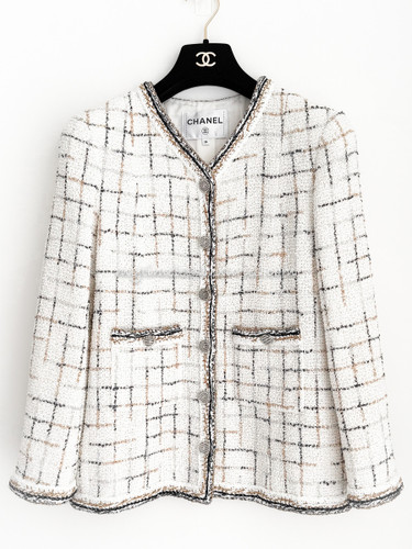 CHANEL 17S Fantasy Tweed 'Robot' Jacket White 36