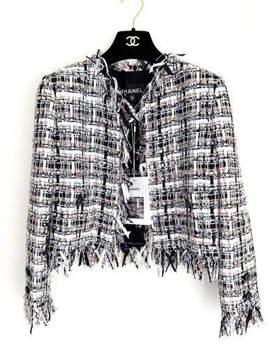 CHANEL 22C Runway Ribbon Tweed Jacket 36 *New