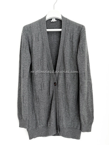 HERMES 'Voyage' H Cardigan Grey Anthracite 36