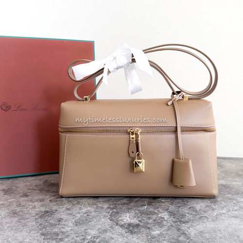 LORO PIANA Extra Bag L27 Cream Bignet/ Sun Gold Hw *New