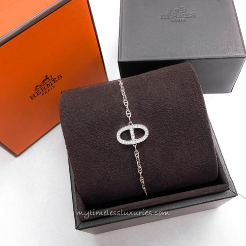HERMES 2025 Chaine d'Ancre Contour Bracelet Diamonds WG ST