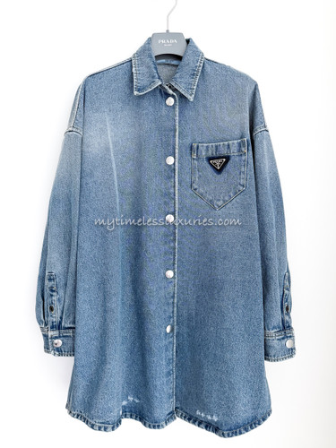 PRADA Oversized Organic Denim Shirt/ Mini Dress 38