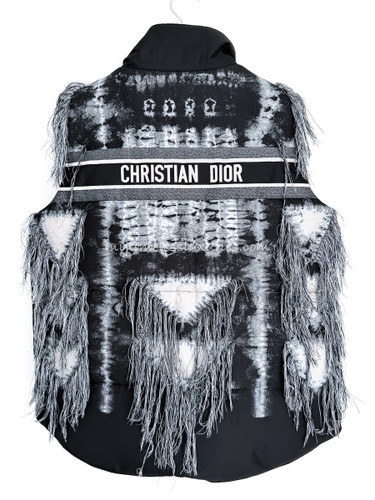 DIOR 2020 FW Runway Tie Dye Logo Puffer Vest S