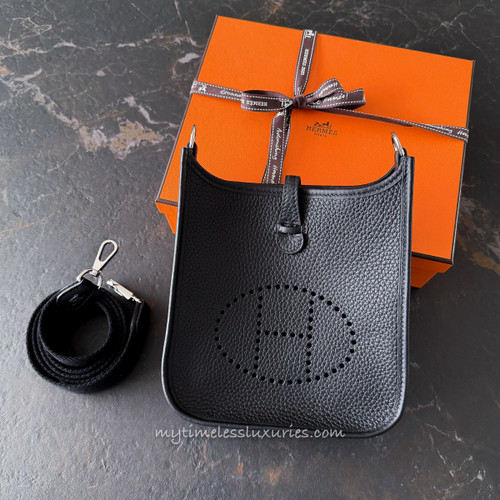 HERMES Mini Evelyne Noir Clemence PHW