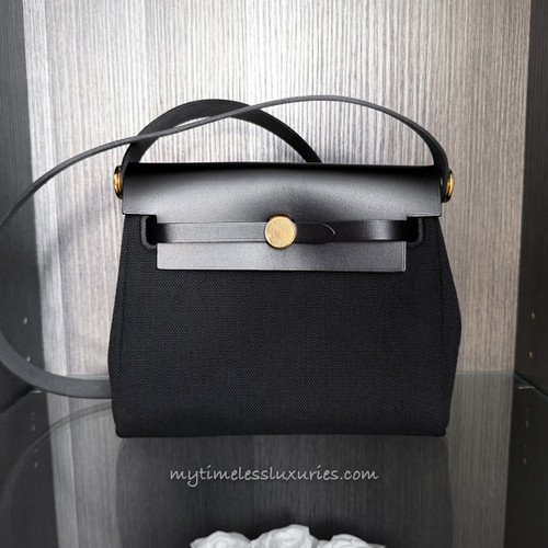 HERMES Mini Herbag Zip 20 Noir GHW