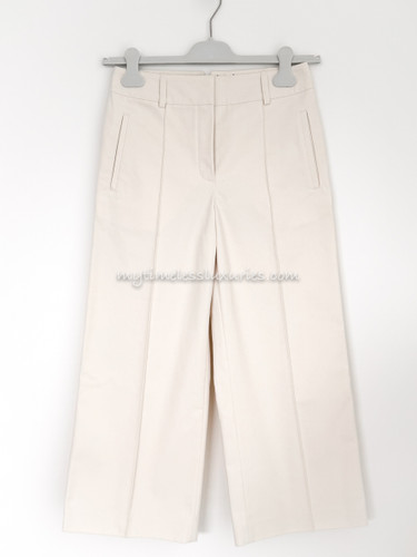 HERMES Cotton Gabardine Cropped Pants 36
