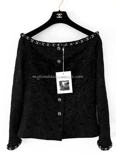 CHANEL 21A Metiers d'Art Off Shoulder Jacket/ Top 38 *New