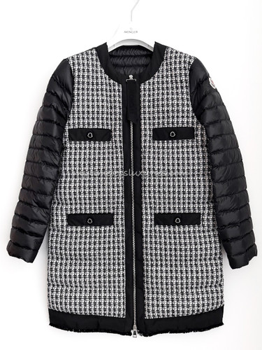MONCLER Maix Tweed Long Down Jacket/ Coat 0