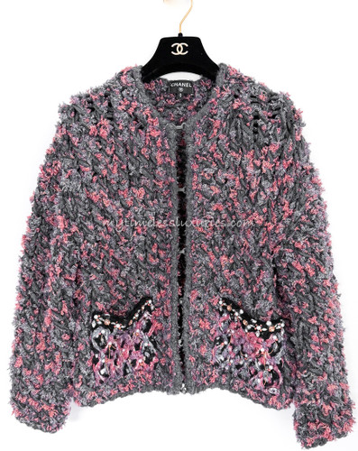 CHANEL 22A Runway Embellished Cardigan