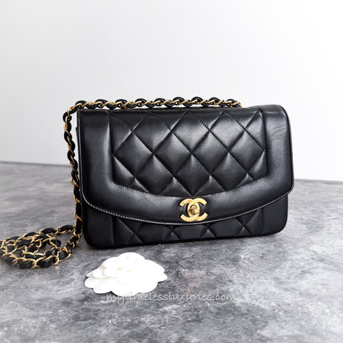 CHANEL Small Diana Flap Bag Gold Hw #2812xxx