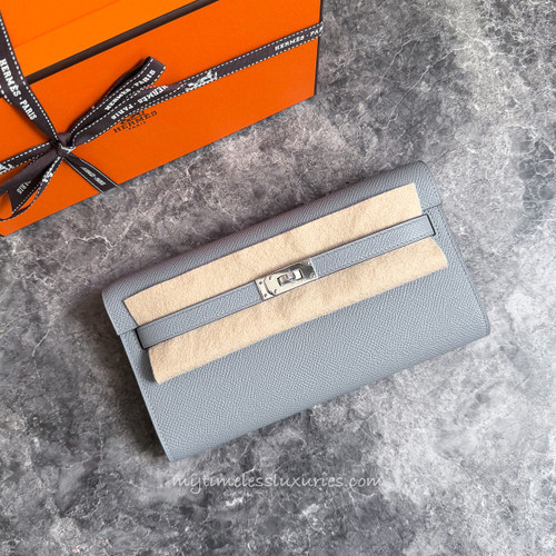 HERMES 2026 Kelly Classique To Go Gris Pantin Epsom PHW *New
