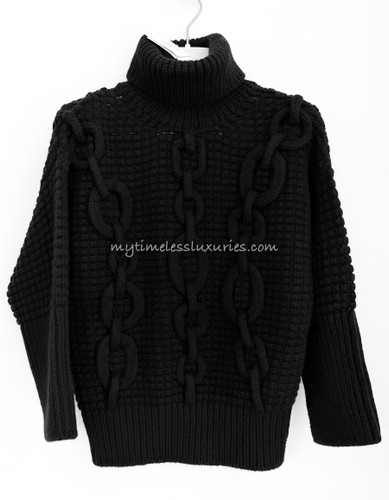 HERMES 'Do Re Boucles' Cable Knit Sweater 36 *New