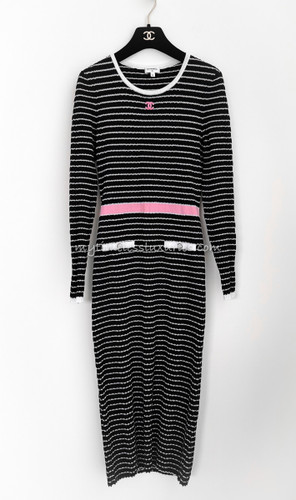 CHANEL 24P CC Logo Midi Dress 36