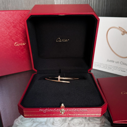 CARTIER Juste Un Clou JUC Bracelet SM RG Diamonds 16