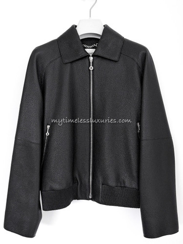 HERMES Deerskin Leather Short Jacket
