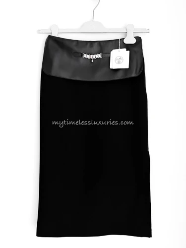 HERMES 2022 FW Runway Skirt Leather Basque 36 *New