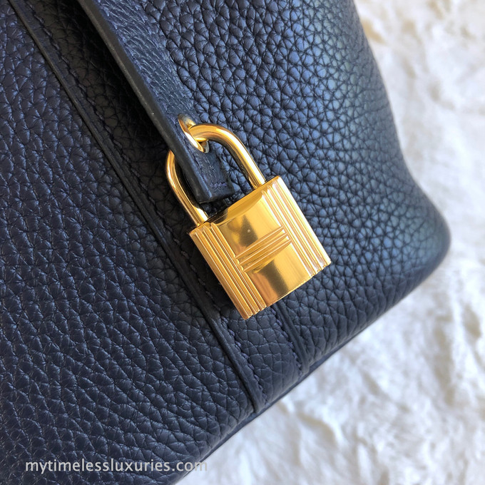 Hermes Picotin Lock Size PM Blue Nuit Taurillon Clemence