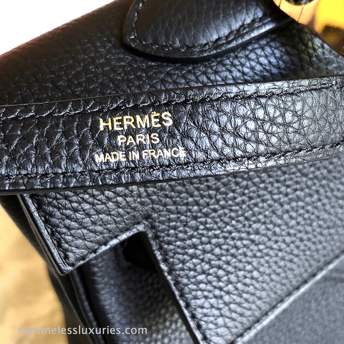 HERMES Kelly 35 Retourne Black Noir Togo Gold Hardware A/ 2017