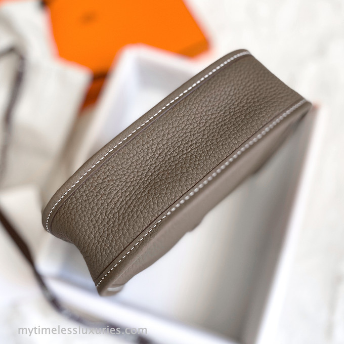 HERMES Mini Lindy Etoupe Clemence PHW *New - Timeless Luxuries